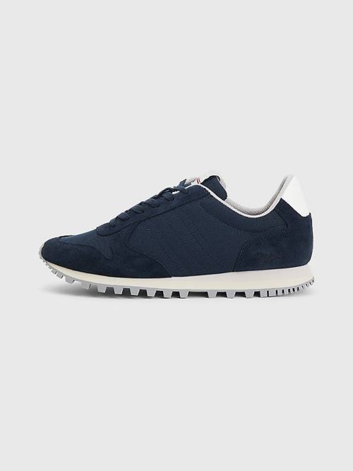 Blue Tommy Hilfiger Elevated Mixed Texture Runner Men's Sneakers | TH054DUA