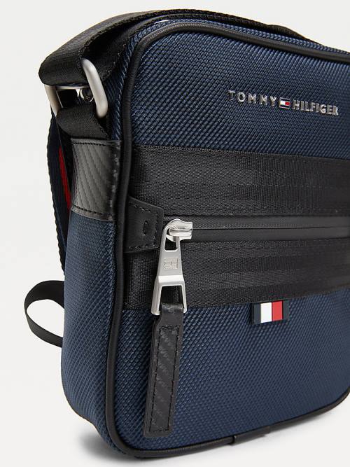 Blue Tommy Hilfiger Elevated Modern Small Reporter Men's Bags | TH048HCN