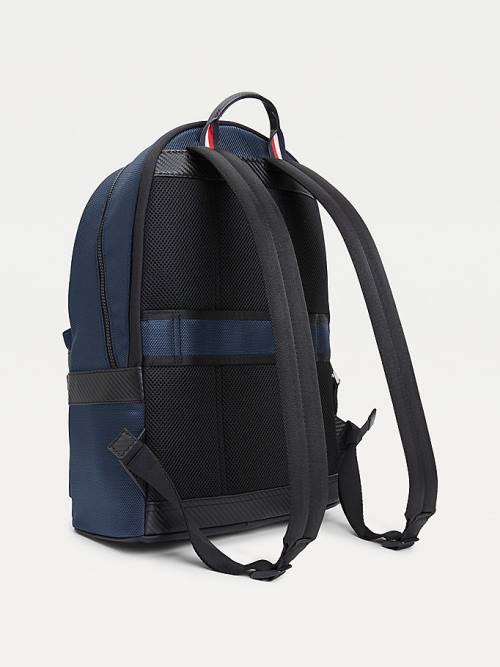 Blue Tommy Hilfiger Elevated Modern Woven Backpack Men's Bags | TH391ZEN