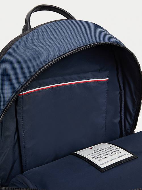 Blue Tommy Hilfiger Elevated Modern Woven Backpack Men's Bags | TH391ZEN