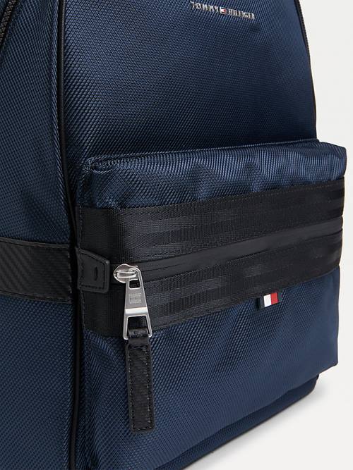 Blue Tommy Hilfiger Elevated Modern Woven Backpack Men's Bags | TH391ZEN