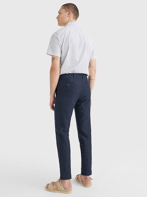 Blue Tommy Hilfiger Elevated Side Tape Tapered Men's Pants | TH247JGO