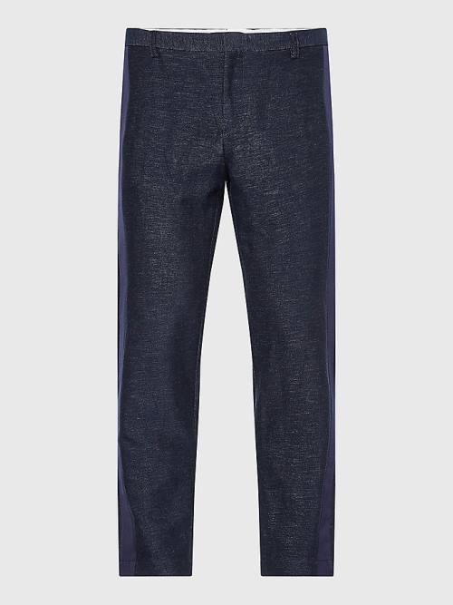 Blue Tommy Hilfiger Elevated Side Tape Tapered Men's Pants | TH247JGO