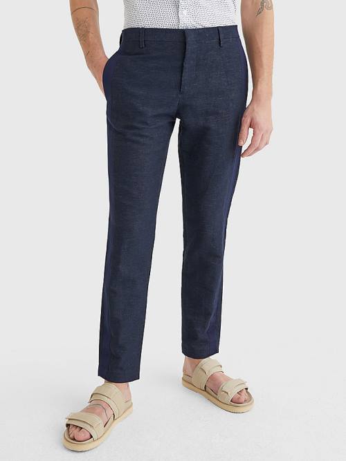 Blue Tommy Hilfiger Elevated Side Tape Tapered Men\'s Pants | TH247JGO