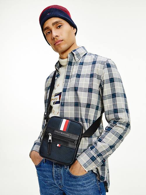 Blue Tommy Hilfiger Elevated Textile Small Reporter Men's Bags | TH864BAC