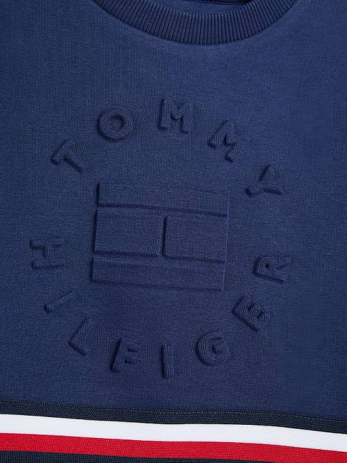 Blue Tommy Hilfiger Embossed Banded Boys' Sweatshirts | TH264WQD