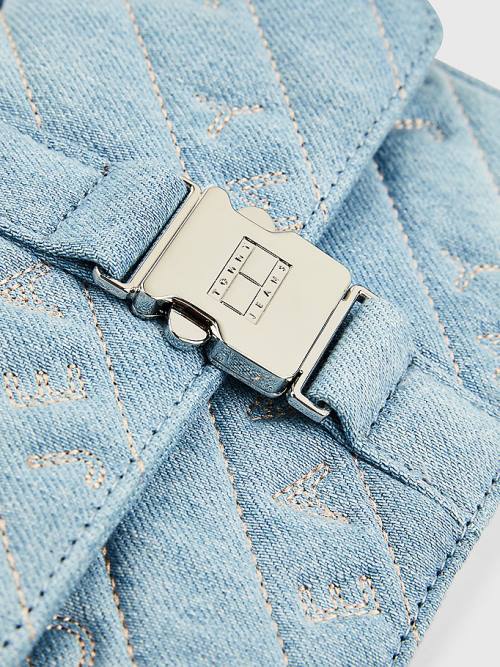 Blue Tommy Hilfiger Embroidery Logo Denim Women's Bags | TH918AUC