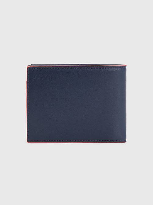 Blue Tommy Hilfiger Essential Card And Coin Men's Wallets | TH580KHG