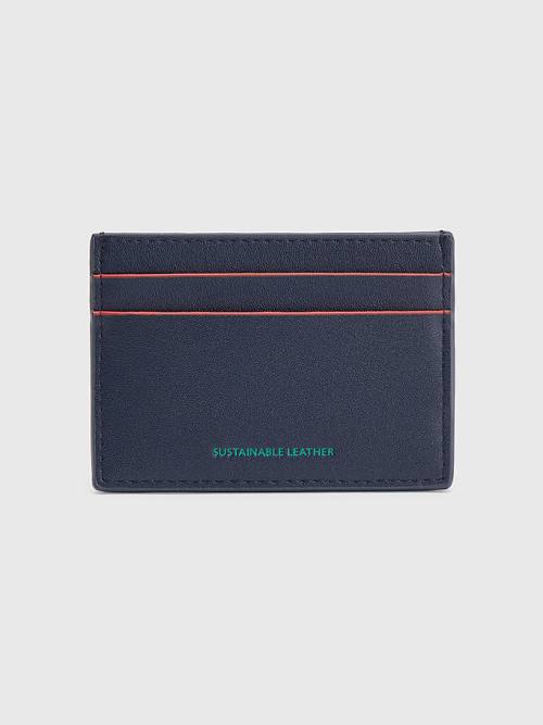 Blue Tommy Hilfiger Essential Card Holder Men's Wallets | TH028GOQ