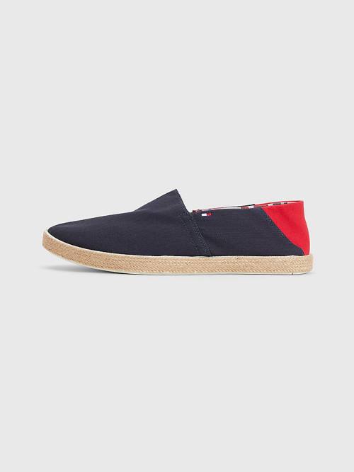 Blue Tommy Hilfiger Essential Contrast Panel Espadrilles Men's Casual Shoes | TH539RNK