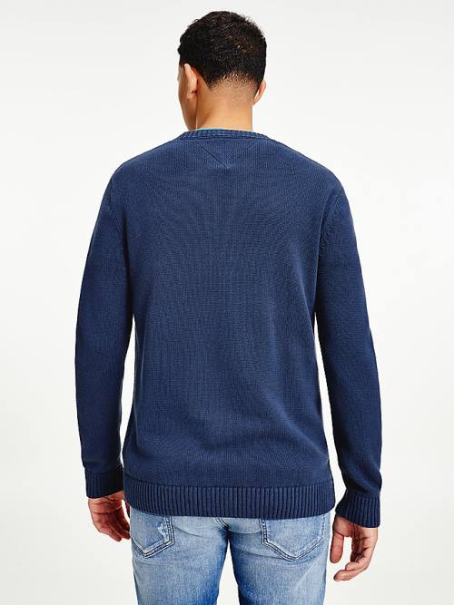 Blue Tommy Hilfiger Essential Crew Neck Jumper Men's Sweaters | TH753OJQ