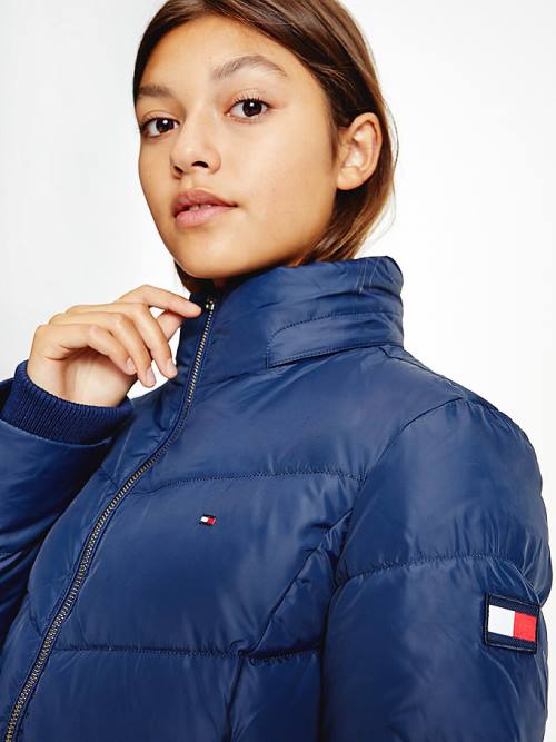 Blue Tommy Hilfiger Essential Down Flag Patch Girls' Jackets | TH459CXF