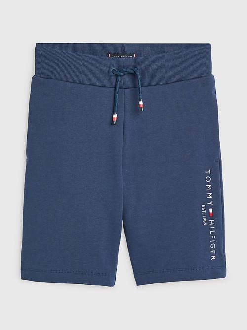 Blue Tommy Hilfiger Essential Drawstring Sweat Shorts Boys\' Pants | TH195KOV