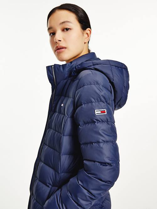 Blue Tommy Hilfiger Essential Hooded Down Coat Women's Jackets | TH429IHB