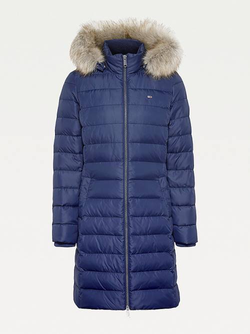 Blue Tommy Hilfiger Essential Hooded Down Coat Women's Jackets | TH429IHB