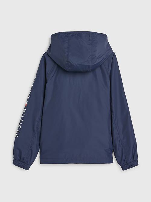 Blue Tommy Hilfiger Essential Hooded Girls' Jackets | TH134HOK