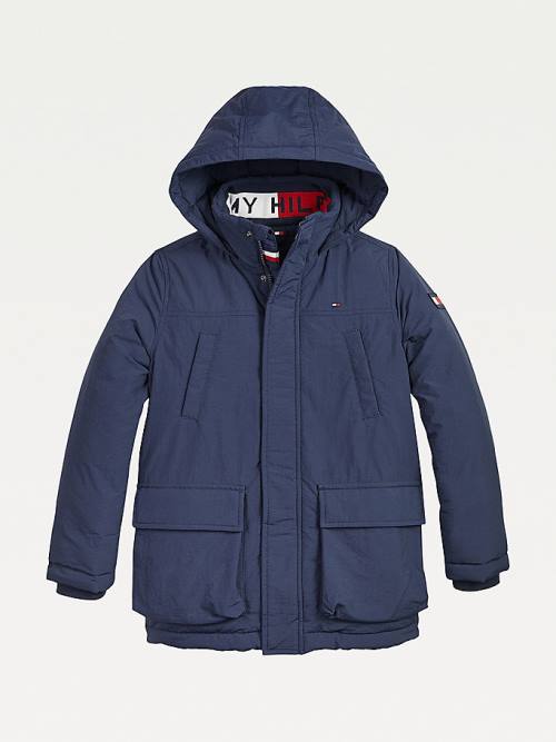 Blue Tommy Hilfiger Essential Hooded Parka Boys\' Jackets | TH295EML