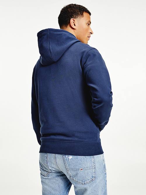 Blue Tommy Hilfiger Essential Logo Men's Hoodie | TH340WTF