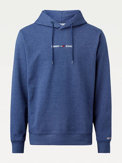 Blue Tommy Hilfiger Essential Logo Men's Hoodie | TH960IZG