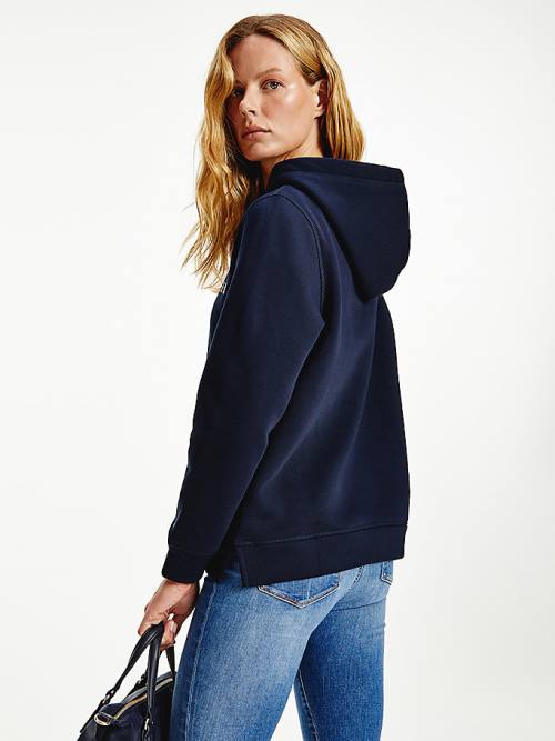 Blue Tommy Hilfiger Essential Logo Women's Hoodie | TH731PYU