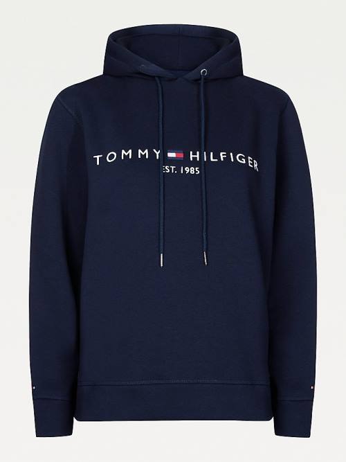 Blue Tommy Hilfiger Essential Logo Women's Hoodie | TH731PYU