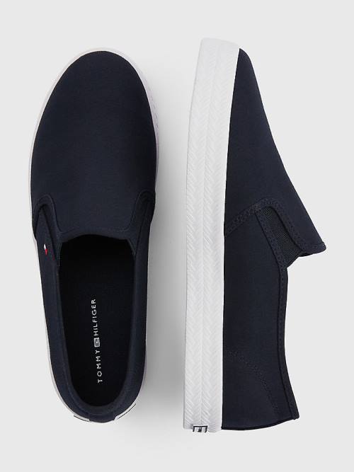 Blue Tommy Hilfiger Essential Nautical Slip-On Women's Sneakers | TH527XZY