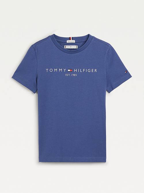 Blue Tommy Hilfiger Essential Organic Cotton Girls\' T Shirts | TH172MTX