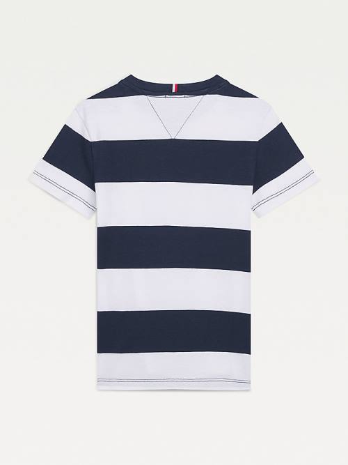 Blue Tommy Hilfiger Essential Organic Cotton Stripe Boys' T Shirts | TH216YMZ