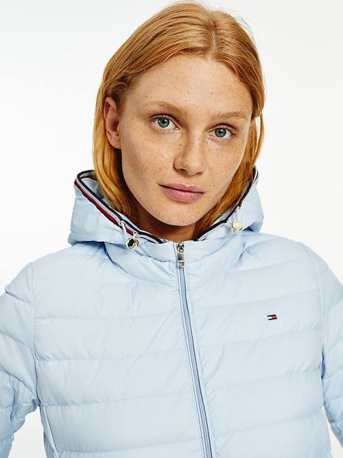 Blue Tommy Hilfiger Essential Removable Hood Down Women's Jackets | TH128HOS