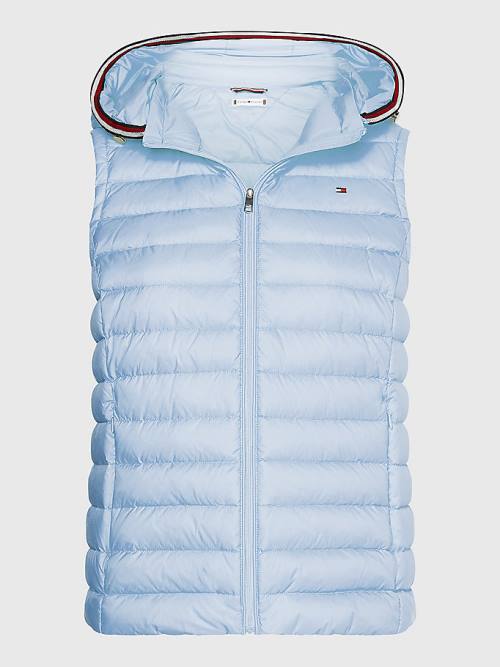 Blue Tommy Hilfiger Essential Removable Hood Down Vest Women's Coats | TH709FWR