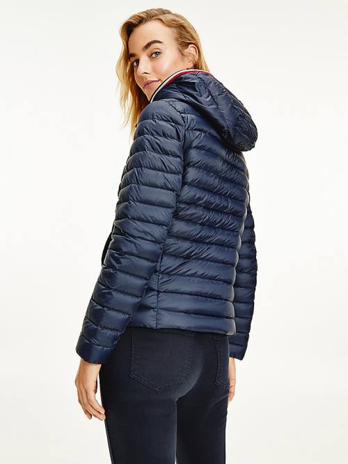 Blue Tommy Hilfiger Essential Removable Hood Down Women's Jackets | TH740KEG