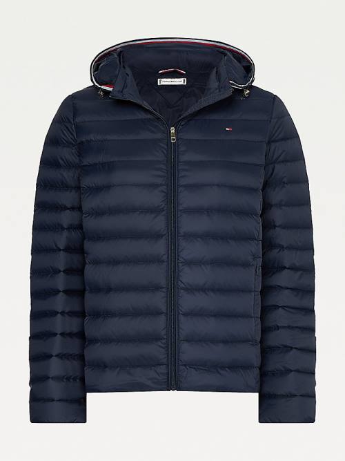 Blue Tommy Hilfiger Essential Removable Hood Down Women's Jackets | TH740KEG