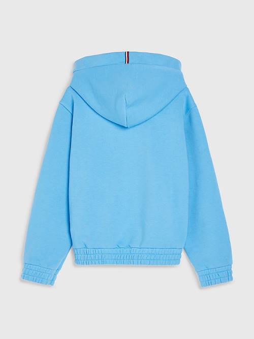 Blue Tommy Hilfiger Essential Ruched Detailing Girls' Hoodie | TH681XNE