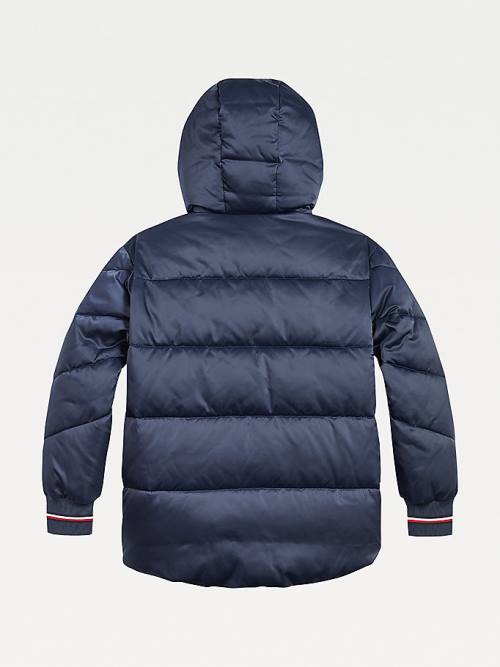 Blue Tommy Hilfiger Essential Satin Puffer Girls' Jackets | TH208FGB