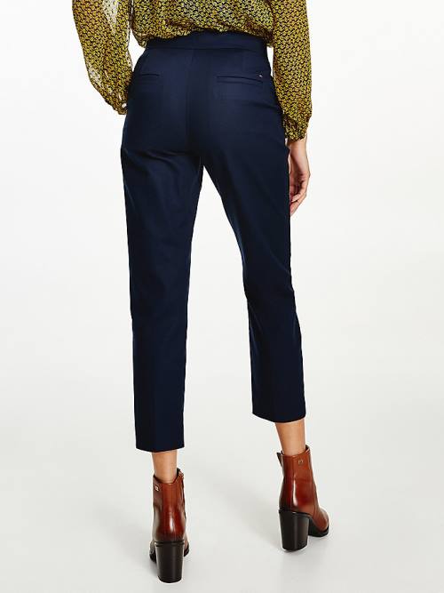 Blue Tommy Hilfiger Essential Slim Fit Ankle Length Women's Pants | TH716FSB