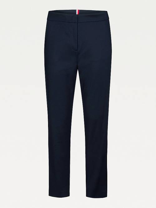 Blue Tommy Hilfiger Essential Slim Fit Ankle Length Women's Pants | TH716FSB