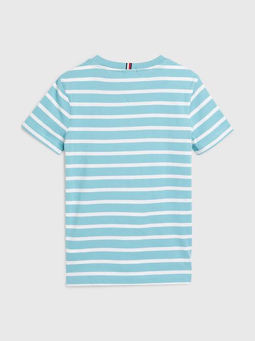 Blue Tommy Hilfiger Essential Stripe Boys' T Shirts | TH925XQU