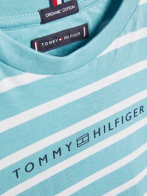 Blue Tommy Hilfiger Essential Stripe Boys' T Shirts | TH925XQU