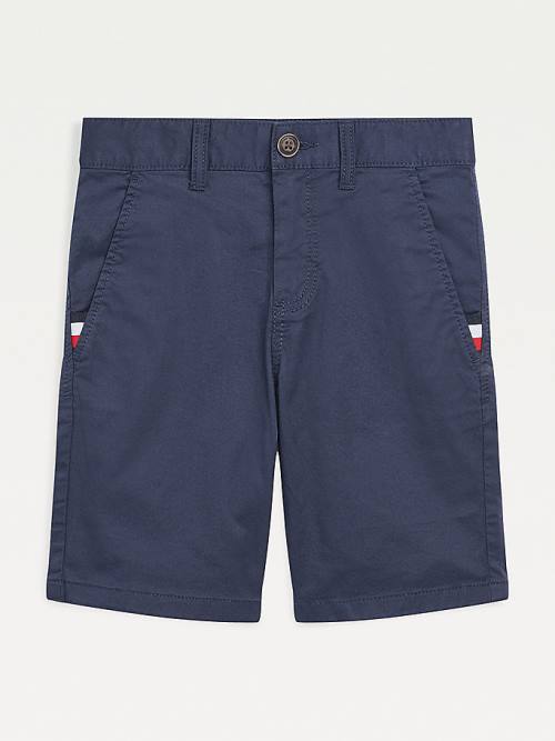 Blue Tommy Hilfiger Essential TH Flex Chino Shorts Boys\' Pants | TH127JMX