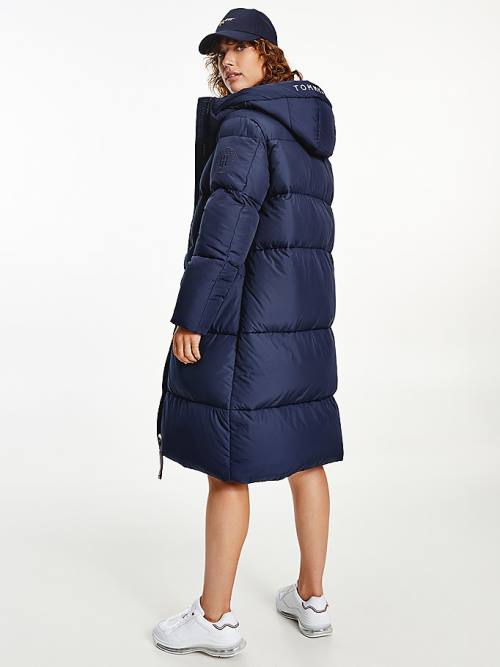 Blue Tommy Hilfiger Essential TH Protect Padded Maxi Coat Women's Jackets | TH029QUP