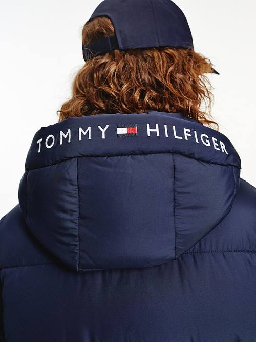 Blue Tommy Hilfiger Essential TH Protect Padded Maxi Coat Women's Jackets | TH029QUP