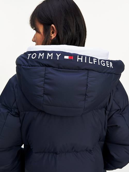 Blue Tommy Hilfiger Essential TH Protect Padded Logo Coat Women's Jackets | TH058RXL