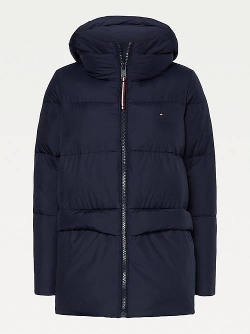 Blue Tommy Hilfiger Essential TH Protect Padded Logo Coat Women's Jackets | TH058RXL