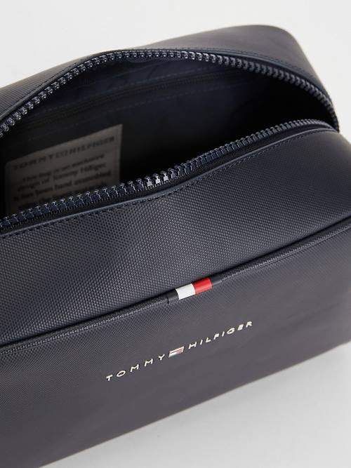 Blue Tommy Hilfiger Essential Water Repellent Washbag Men's Bags | TH104TXG