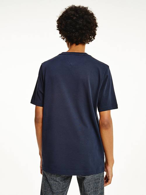 Blue Tommy Hilfiger Exclusive Icons Organic Cotton Men's T Shirts | TH924MCG