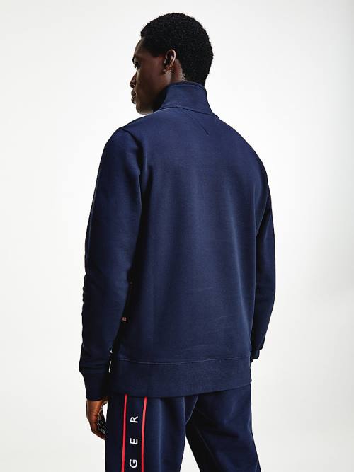 Blue Tommy Hilfiger Exclusive Mock Turtleneck Men's Sweatshirts | TH284IQS