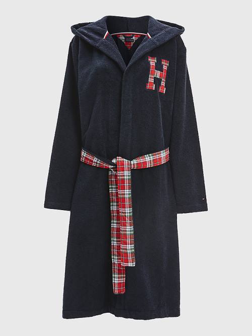 Blue Tommy Hilfiger Exclusive Organic Cotton Towelling Bathrobe Women's Pyjamas | TH428UHN