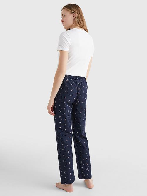 Blue Tommy Hilfiger Exclusive Organic Cotton Print Women's Pants | TH903RQJ