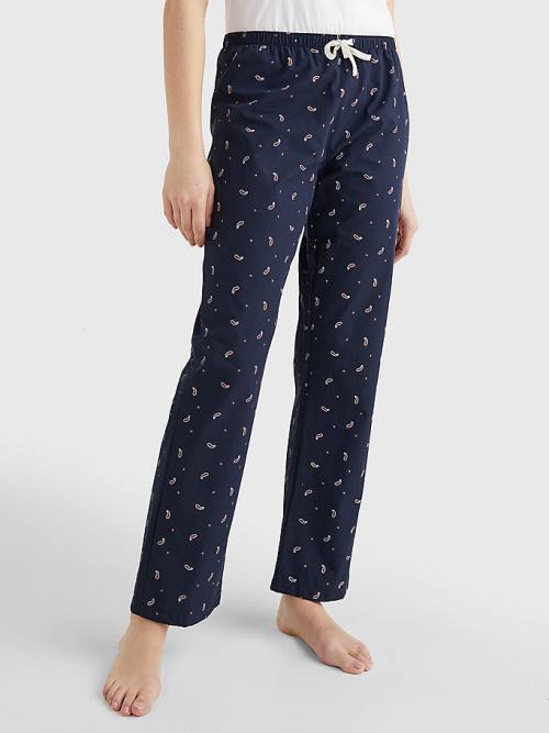 Blue Tommy Hilfiger Exclusive Organic Cotton Print Women\'s Pants | TH903RQJ