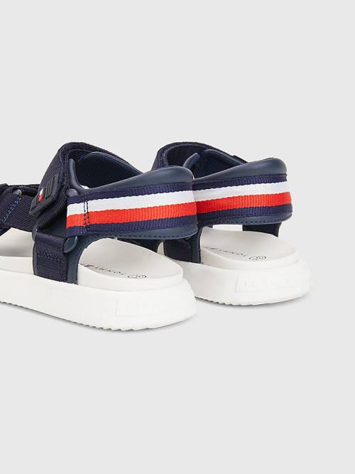 Blue Tommy Hilfiger Fabric Strap Boys' Sandals | TH943UHJ